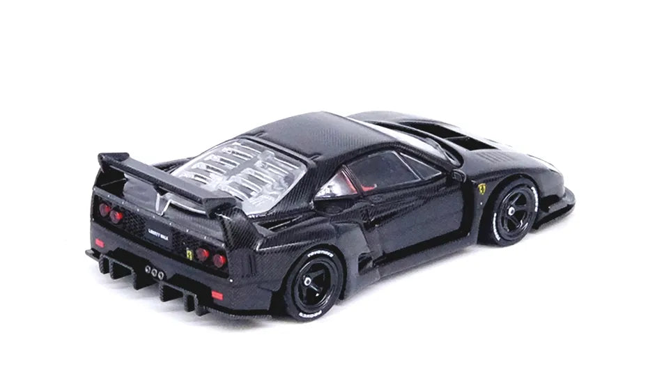 Rear angle of Inno64 LBWK Ferrari F40 Full Carbon widebody diecast