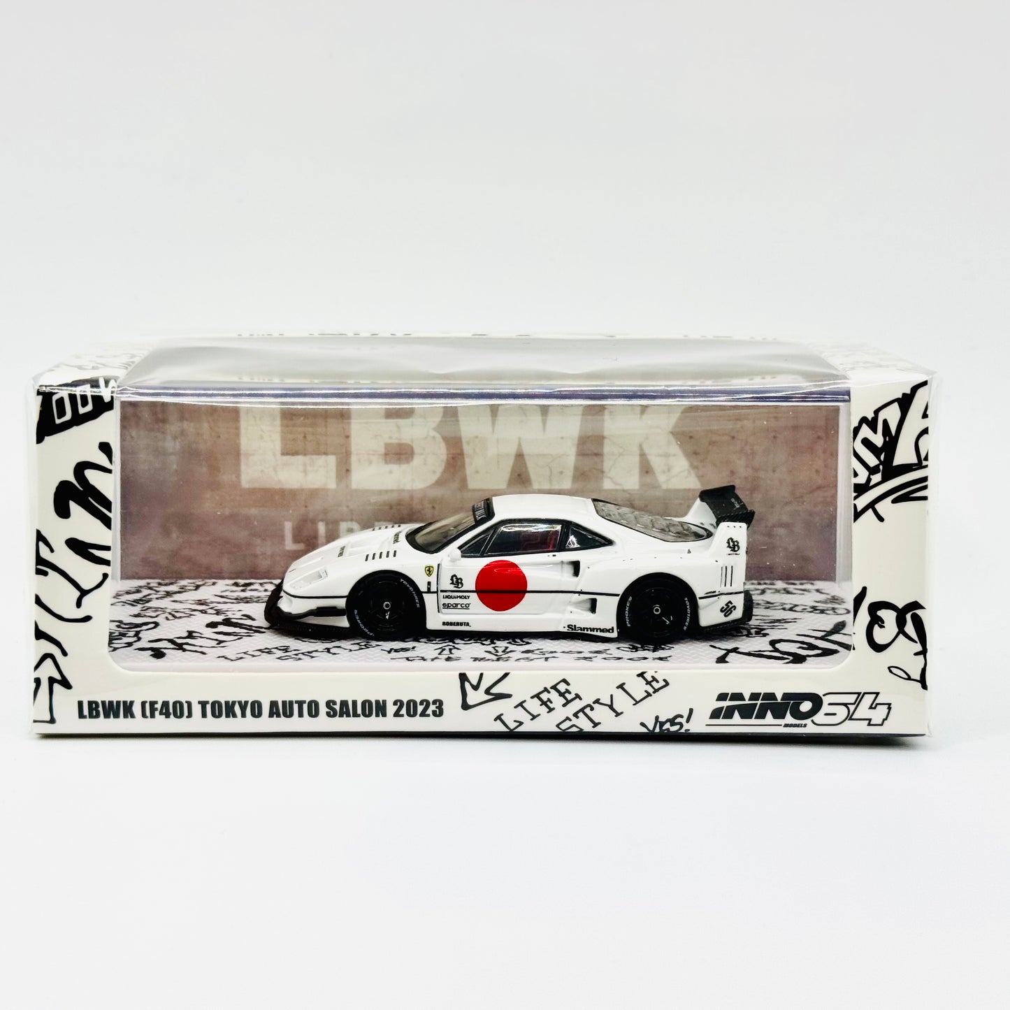 Inno64 LBWK Ferrari F40 Tokyo Auto Salon 2023 1:64 diecast model box front