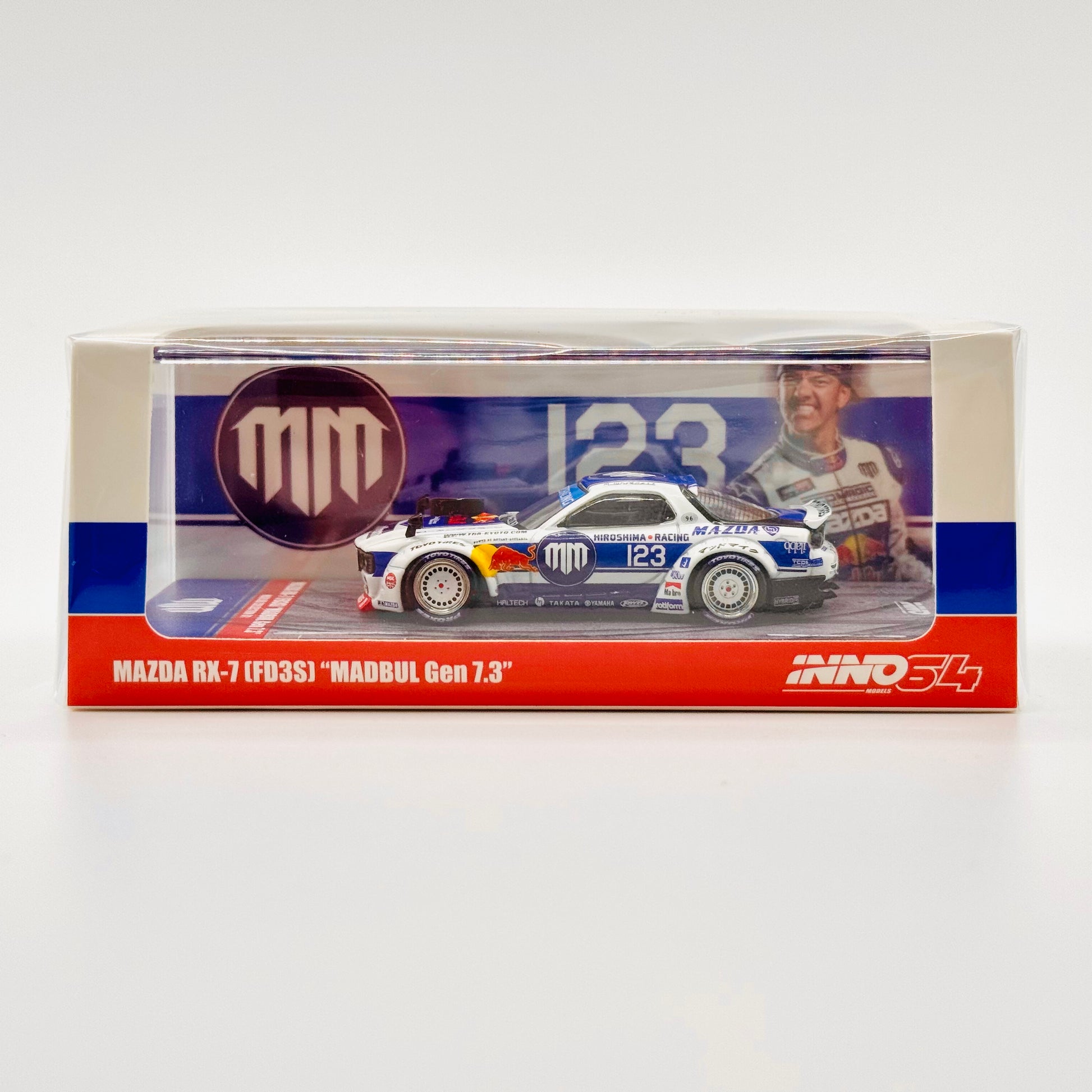 Inno64 Mazda RX-7 FD3S Pandem Rocket Bunny MADBUL 1:64 box front view