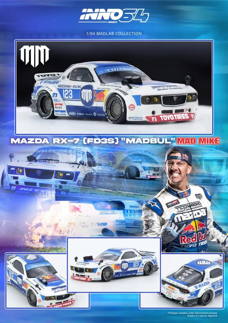 Mazda RX-7 FD3S Pandem Rocket Bunny MADBUL 1:64 model