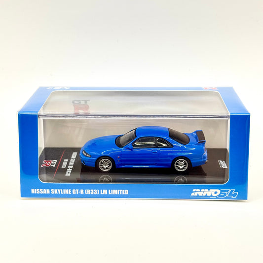 Inno64 Nissan Skyline GT-R R33 LM Limited box front 1:64 diecast model car