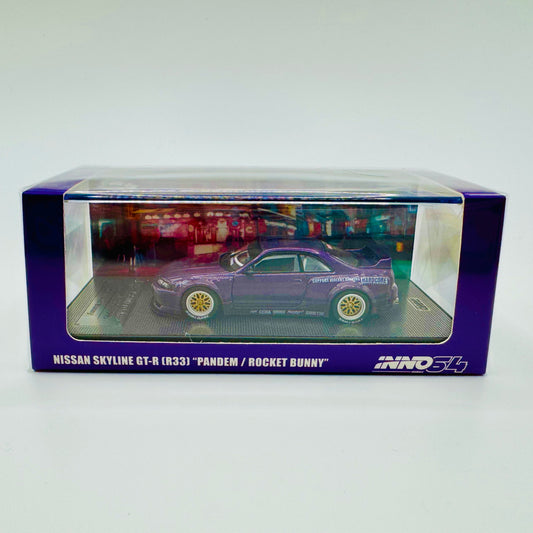 Inno64 Nissan Skyline GT-R R33 Pandem Rocket Bunny 1:64 box front view