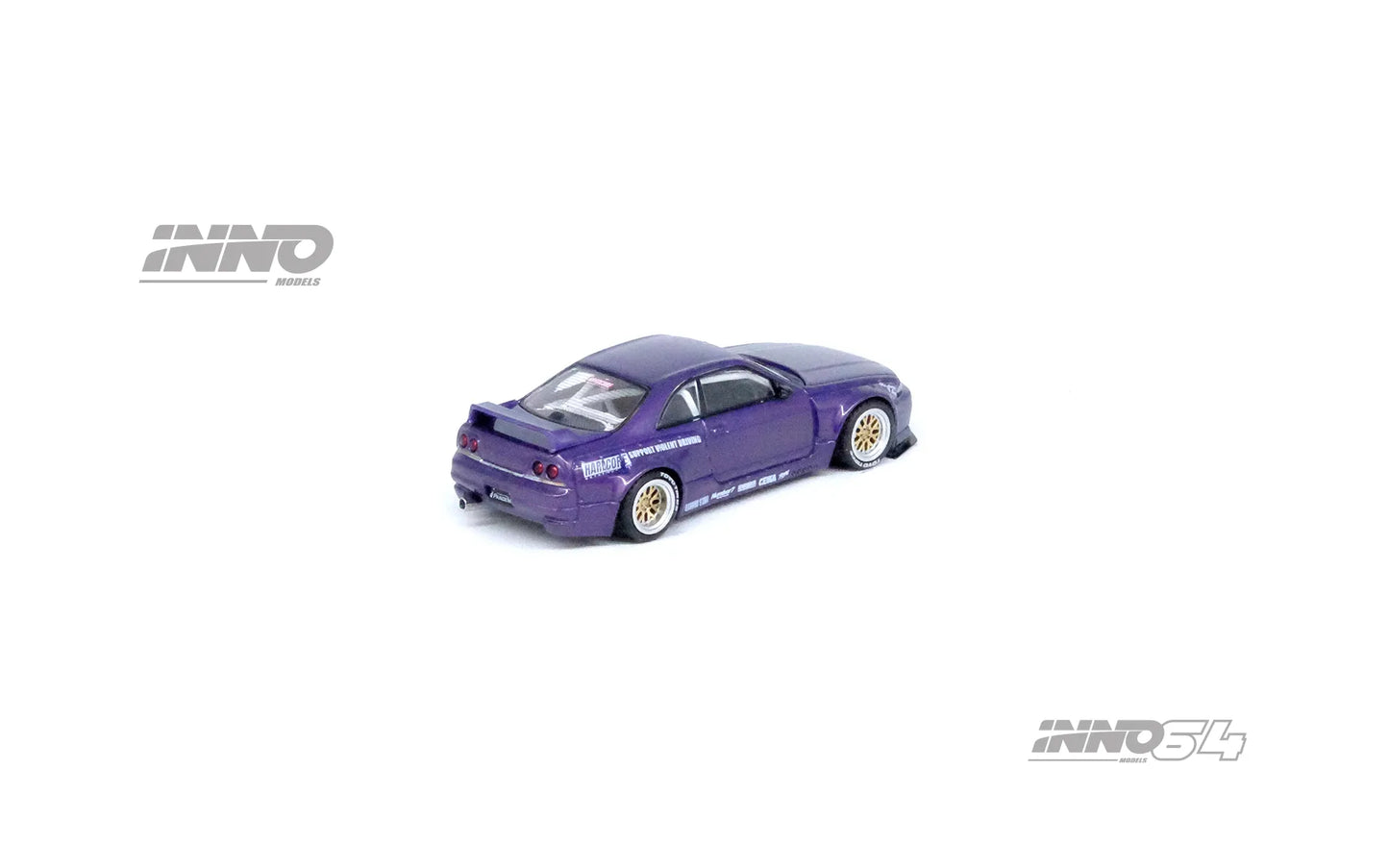 Nissan Skyline GT-R R33 Pandem Rocket Bunny Purple rear angle view