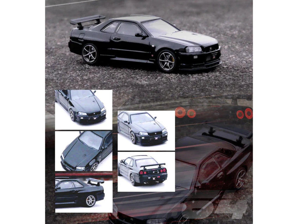 Nissan Skyline GT-R R34 V-Spec II Black 1:64 diecast model