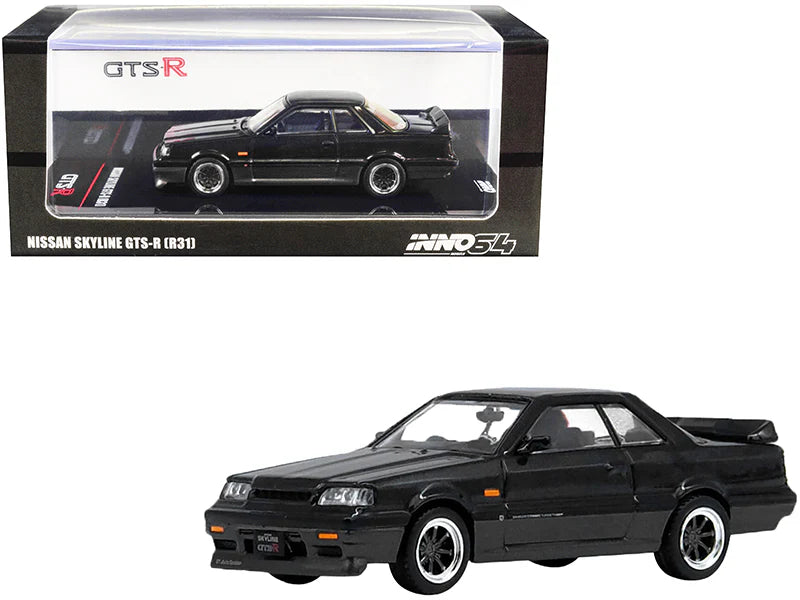Inno64 Nissan Skyline GTS-R R31 Black Gun Metal box front 1:64 diecast model car