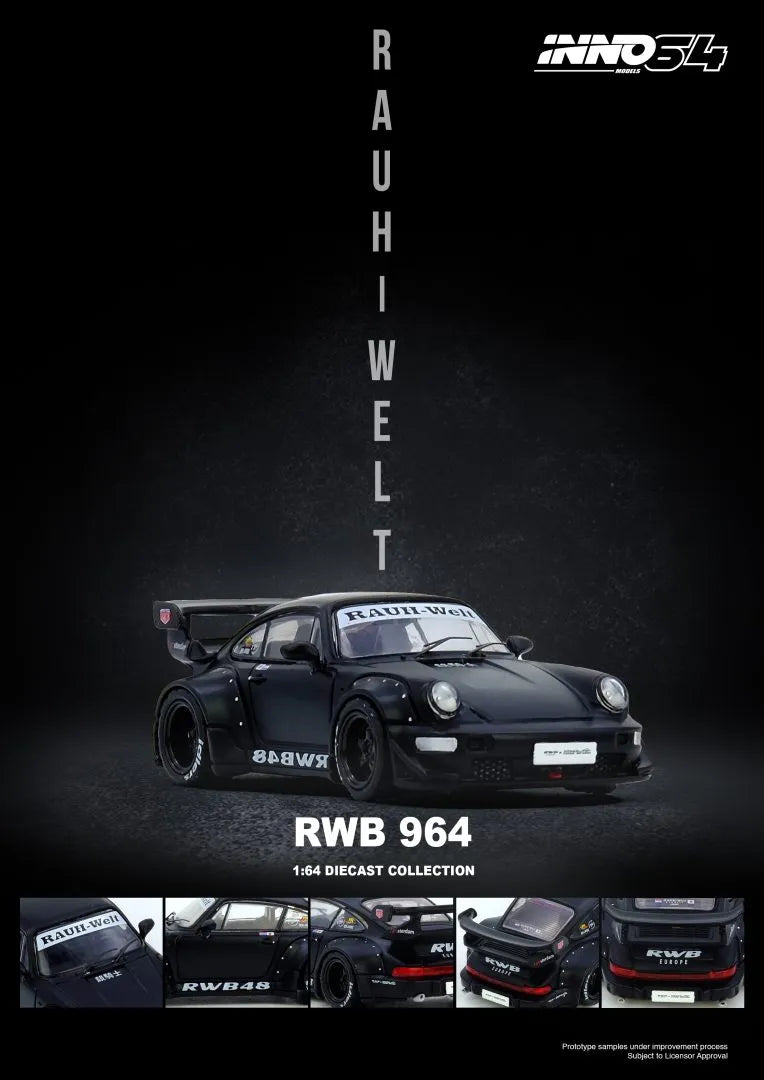 inno64-porsche-rwb-964-matt-black-in64-rwb964-bm-front-angle