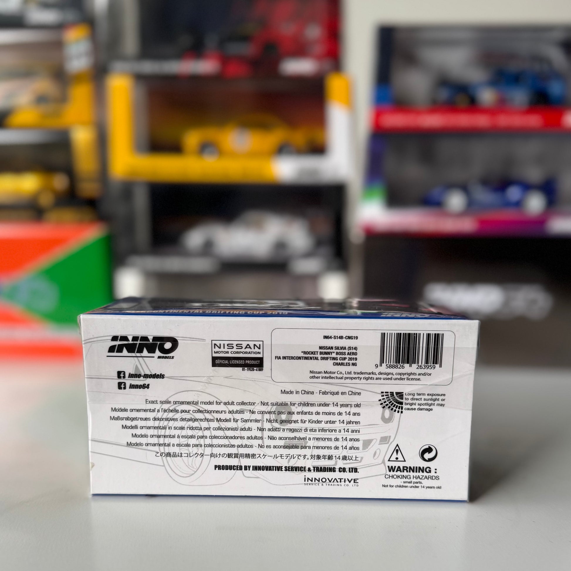 Back view of INNO64 Silvia S14 Rocket Bunny BOSS FIA Intercontinental Drifting Cup 2019