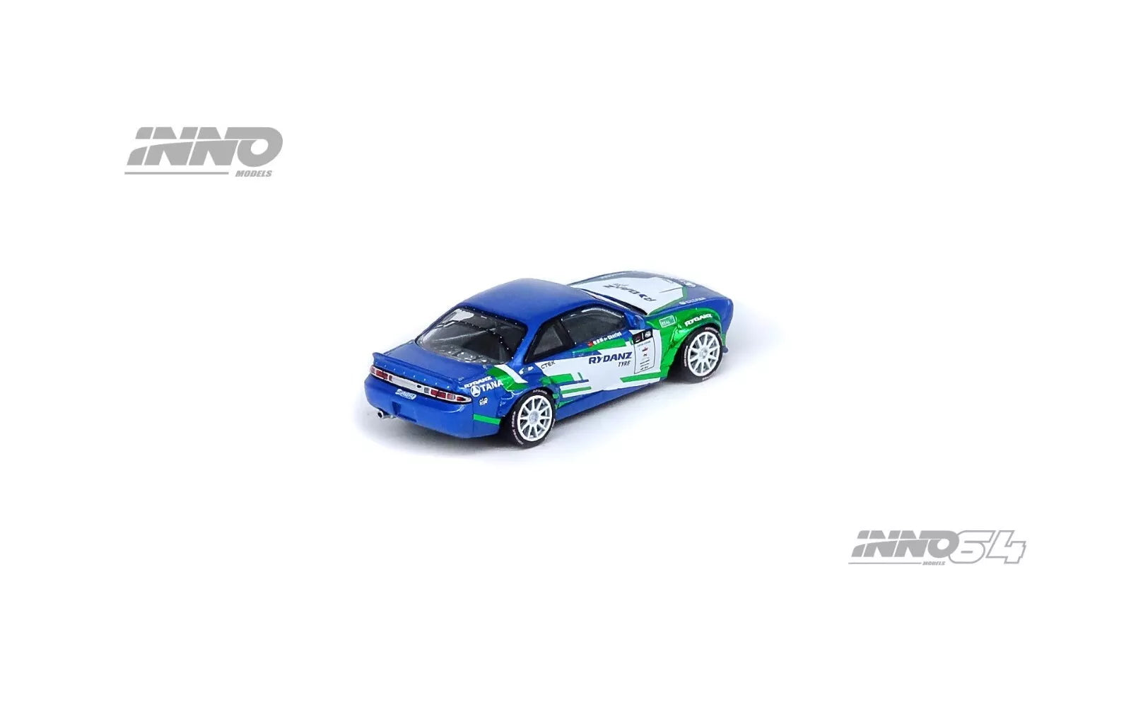 Rear view of INNO64 Silvia S14 Rocket Bunny BOSS FIA Intercontinental Drifting Cup 2019 unboxed