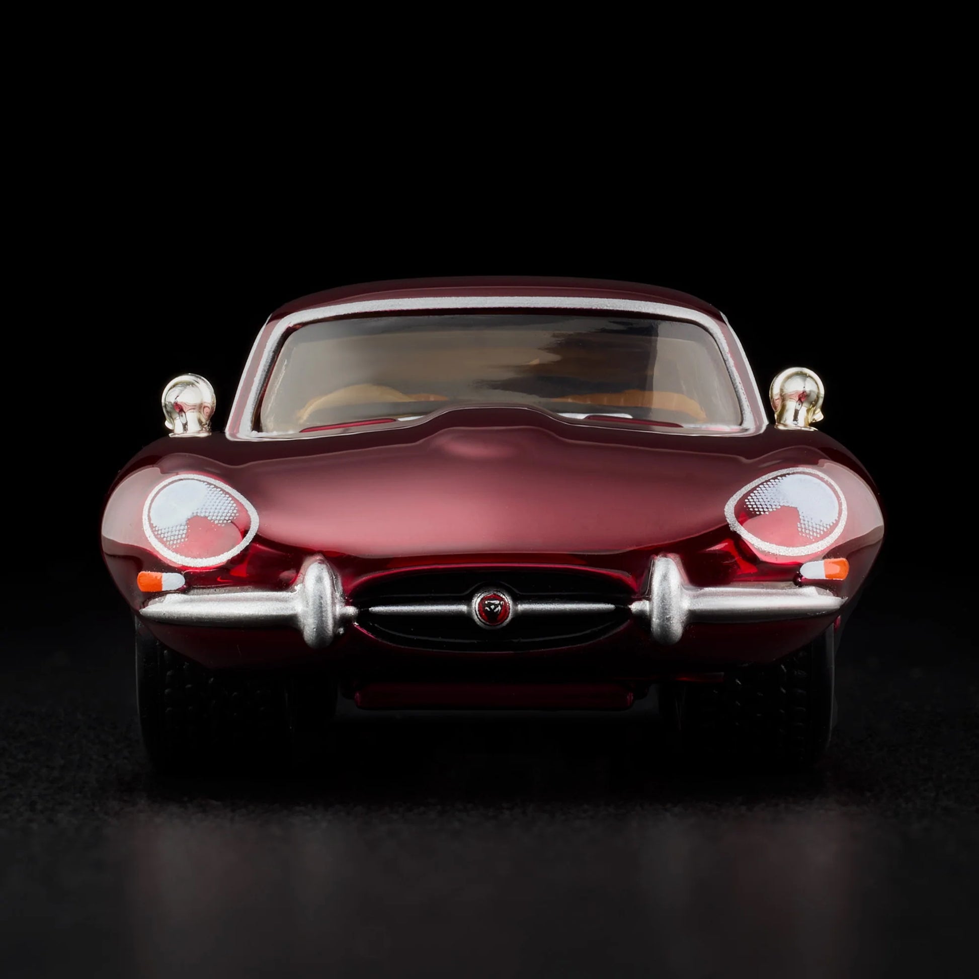 Front angle view of unboxed Hot Wheels RLC 1964 Jaguar E-Type diecast model