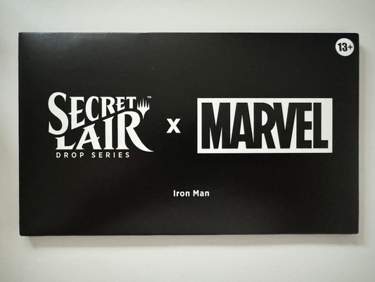 Magic: The Gathering Marvel Secret Lair 2024 Iron Man card, non-foil edition, featuring detailed Marvel-themed artwork and card design.
