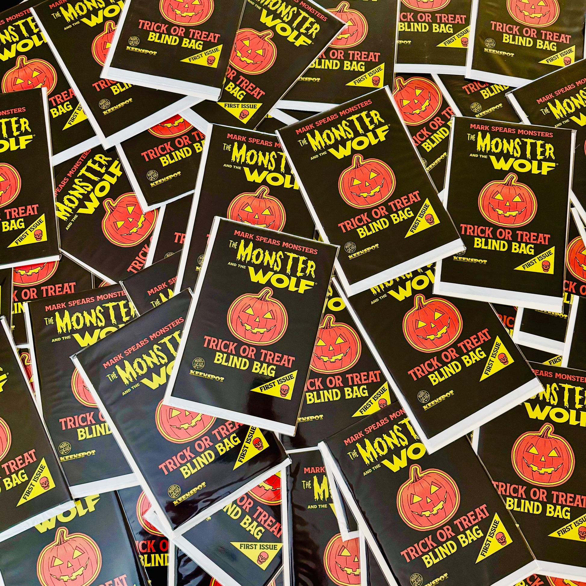 Stack of Mark Spears Monsters: The Monster and the Wolf #1 Blind Bag comics with assorted variant covers