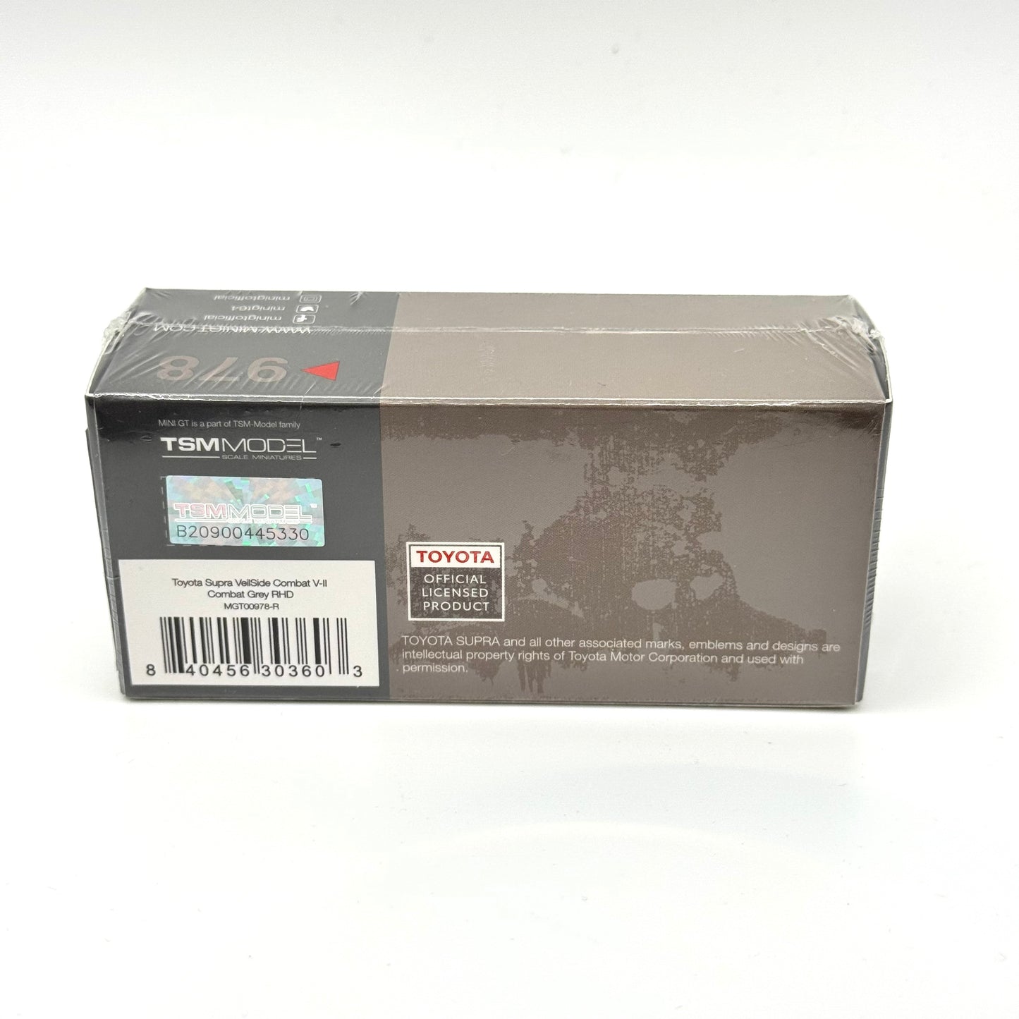 VeilSide Combat V-II Supra Grey RHD diecast packaging rear view