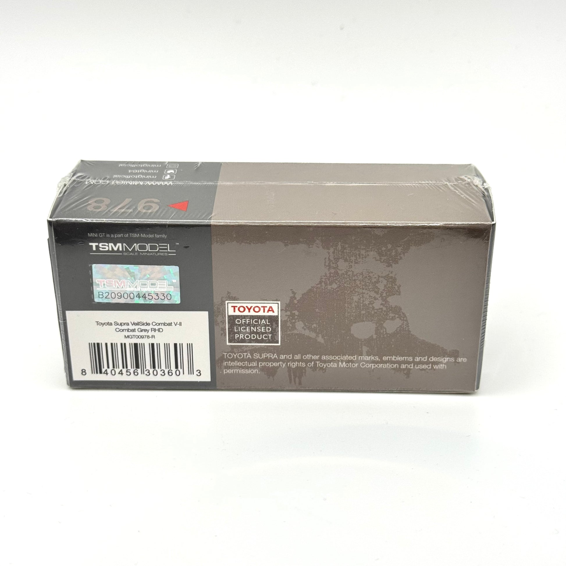 VeilSide Combat V-II Supra Grey RHD diecast packaging rear view