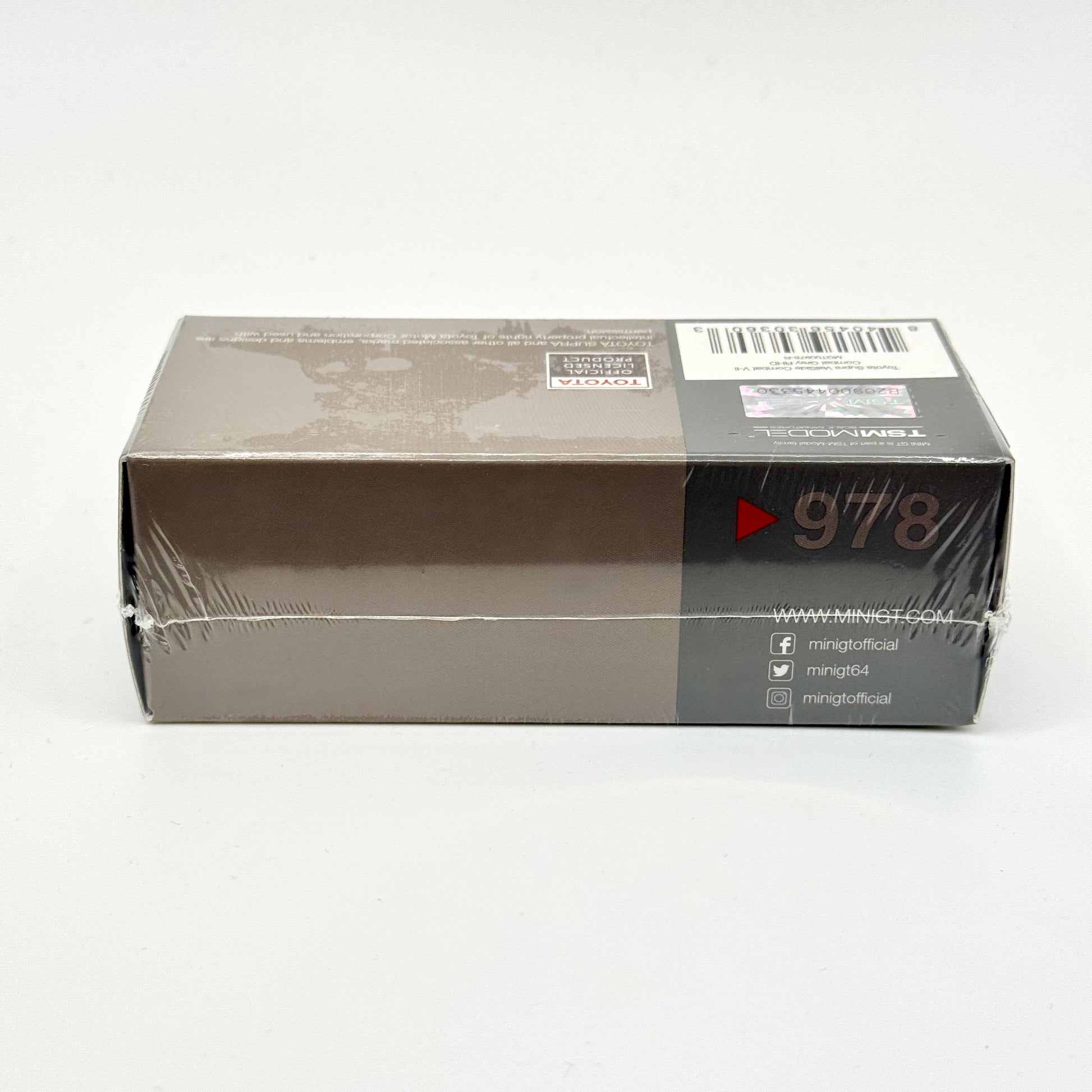 Mini GT Toyota Supra VeilSide Combat V-II Grey RHD 1:64 diecast box side