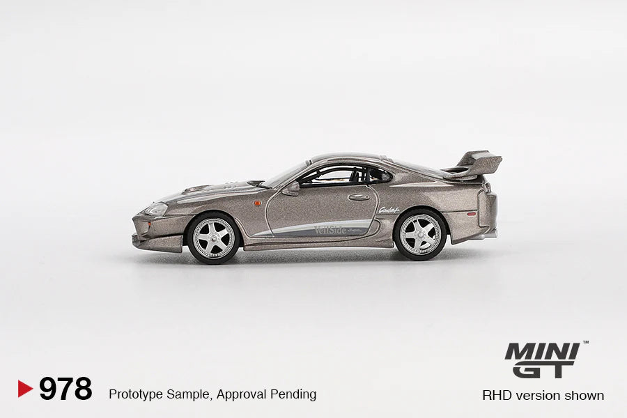 Toyota Supra VeilSide Combat V-II Grey RHD 1:64 diecast left side profile