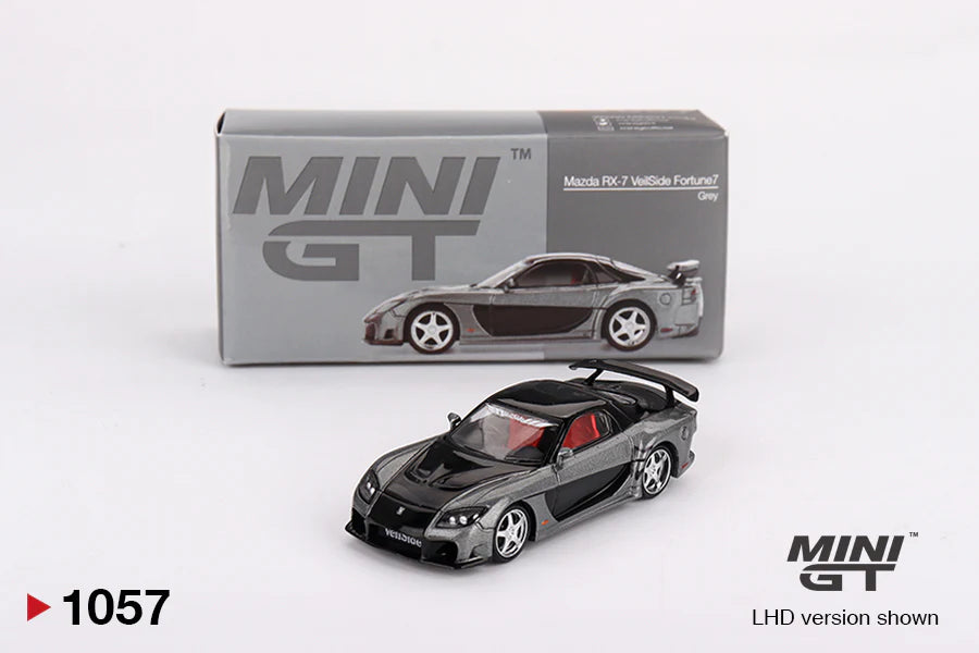 Mini GT MGT01057 Mazda RX-7 VeilSide Fortune Grey 1:64 diecast box front unboxed