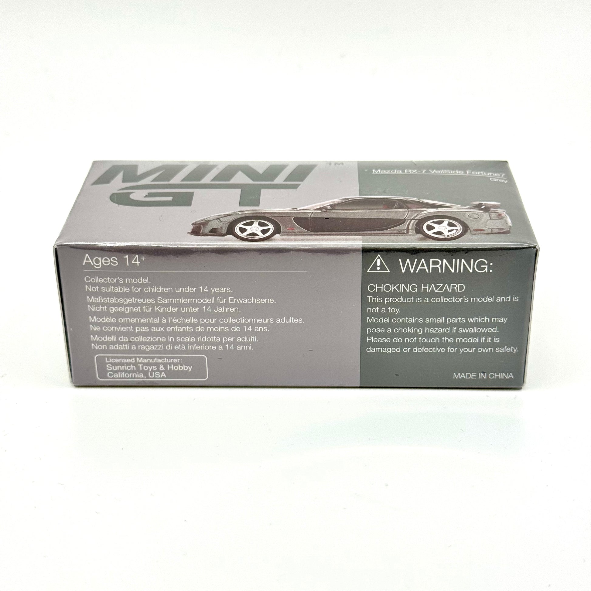 VeilSide Fortune RX-7 Grey diecast packaging rear view