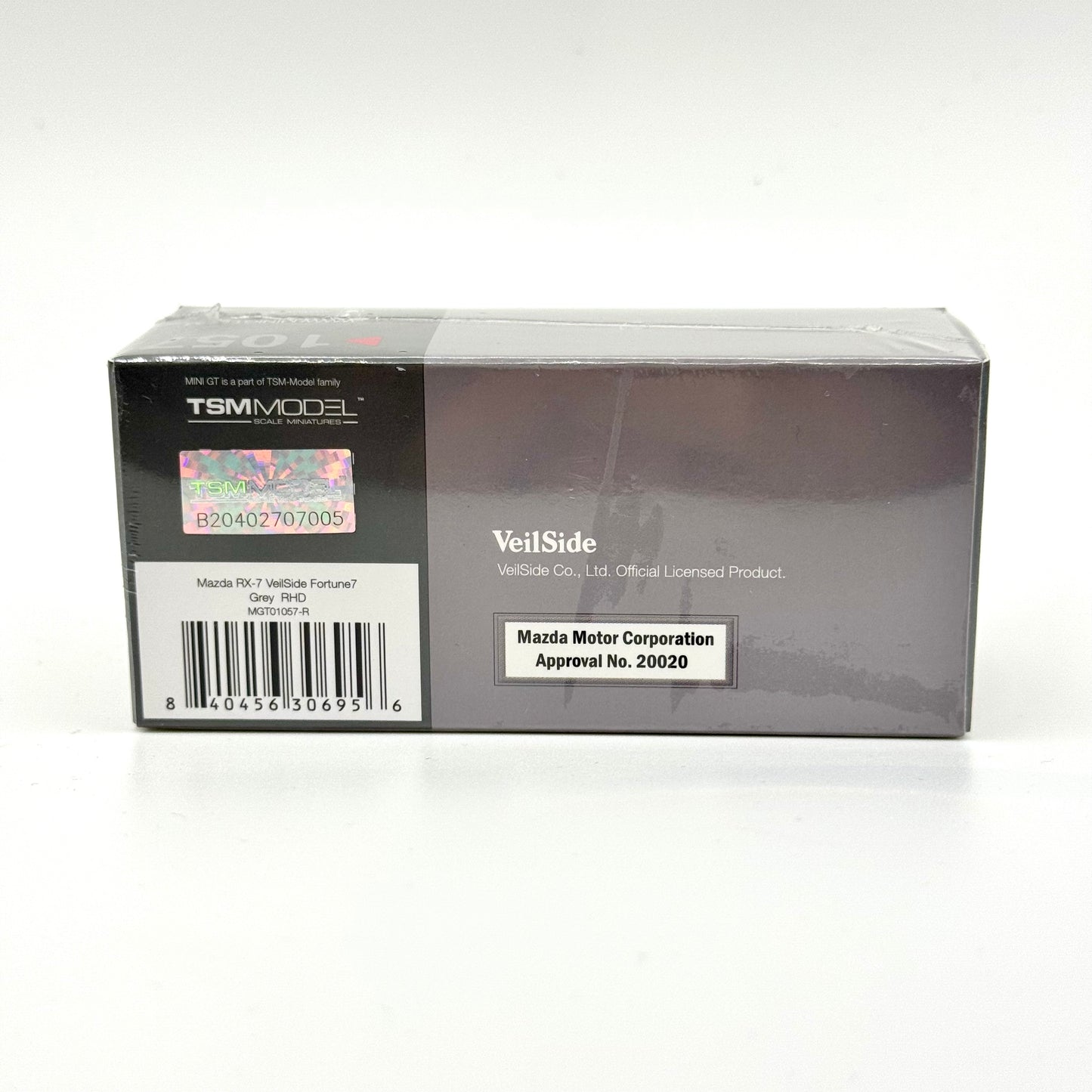 Mini GT Mazda RX-7 VeilSide Fortune Grey 1:64 diecast box side