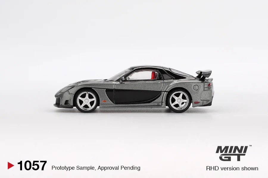 Mazda RX-7 VeilSide Fortune Grey 1:64 diecast left side profile