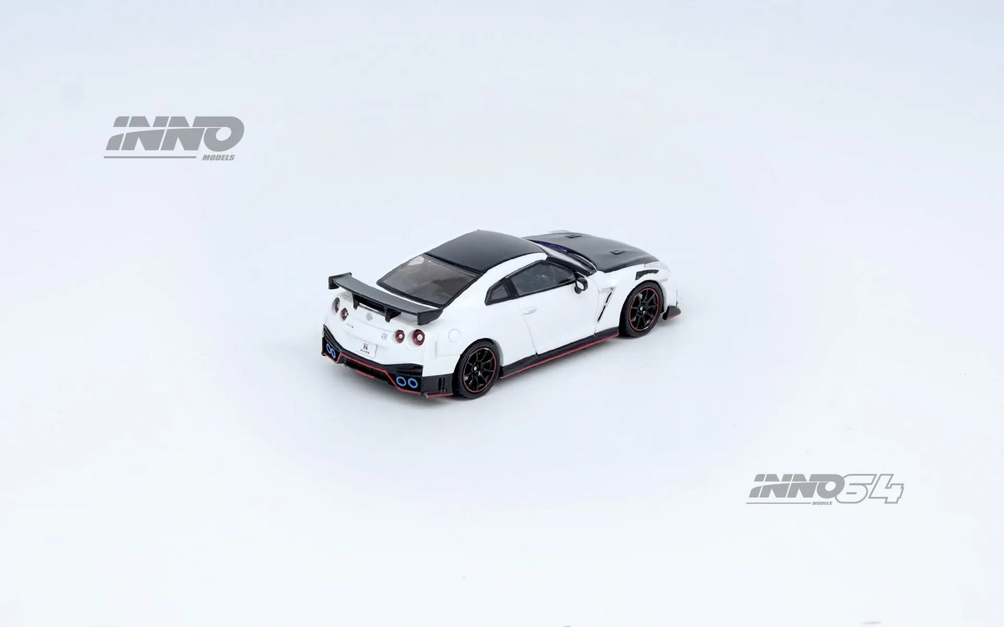 Rear detail of Nissan GT-R R35 Nismo White diecast model