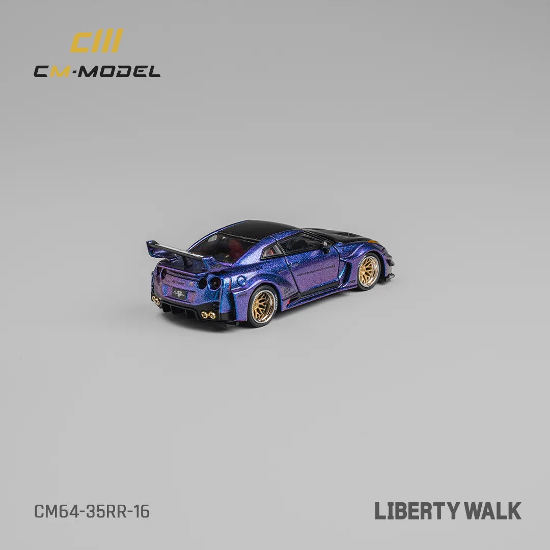 Rear angle of unboxed Nissan LBWK 35GT‑RR Chameleon out of box by CM Model