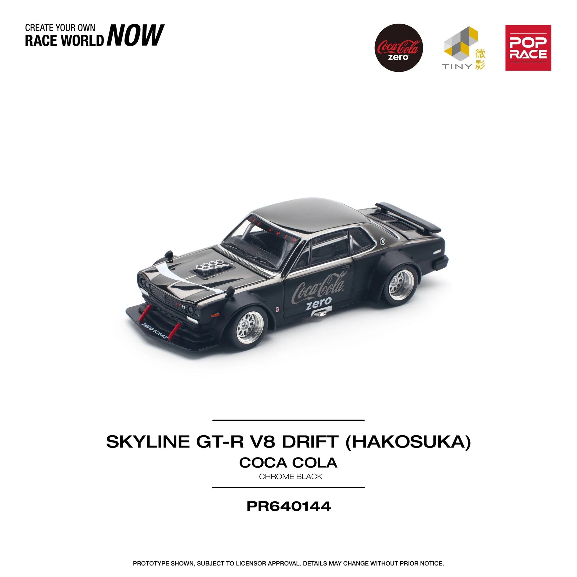 Loose diecast Nissan Skyline GT-R V8 Drift Coca-Cola edition out of box