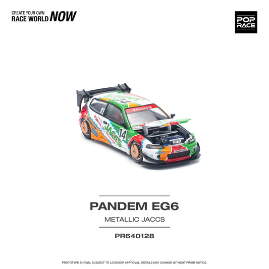 Front profile of Pop Race Honda Civic EG6 Pandem v1.5 JACCS 1:64 diecast model