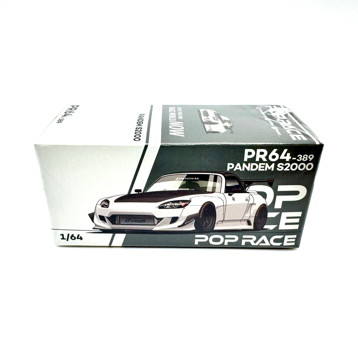 Pop Race Honda S2000 Pandem Soft Top White 1:64 diecast model car PR64-0389 boxed front view