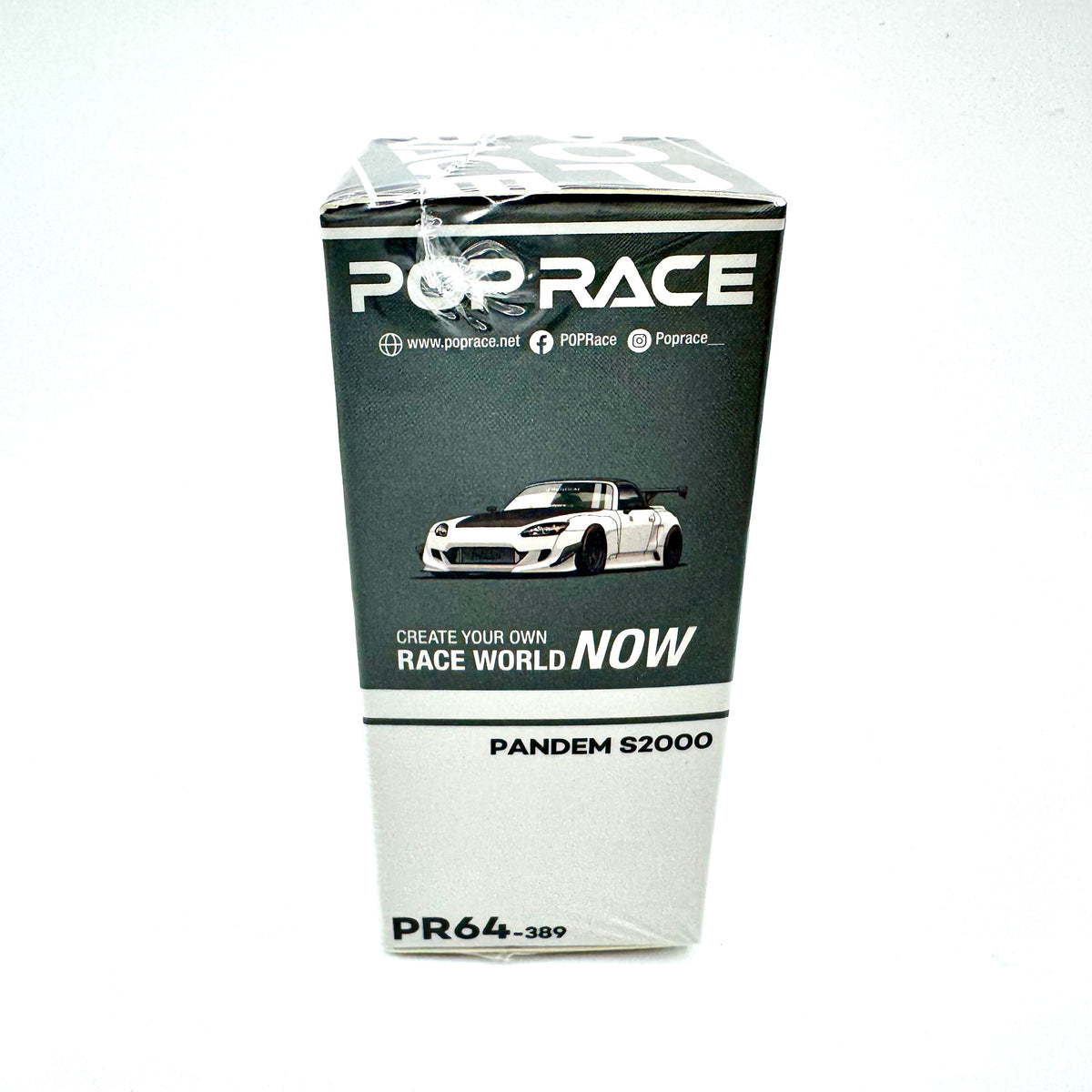 Pop Race Honda S2000 Pandem Soft Top White 1:64 model car packaging side view