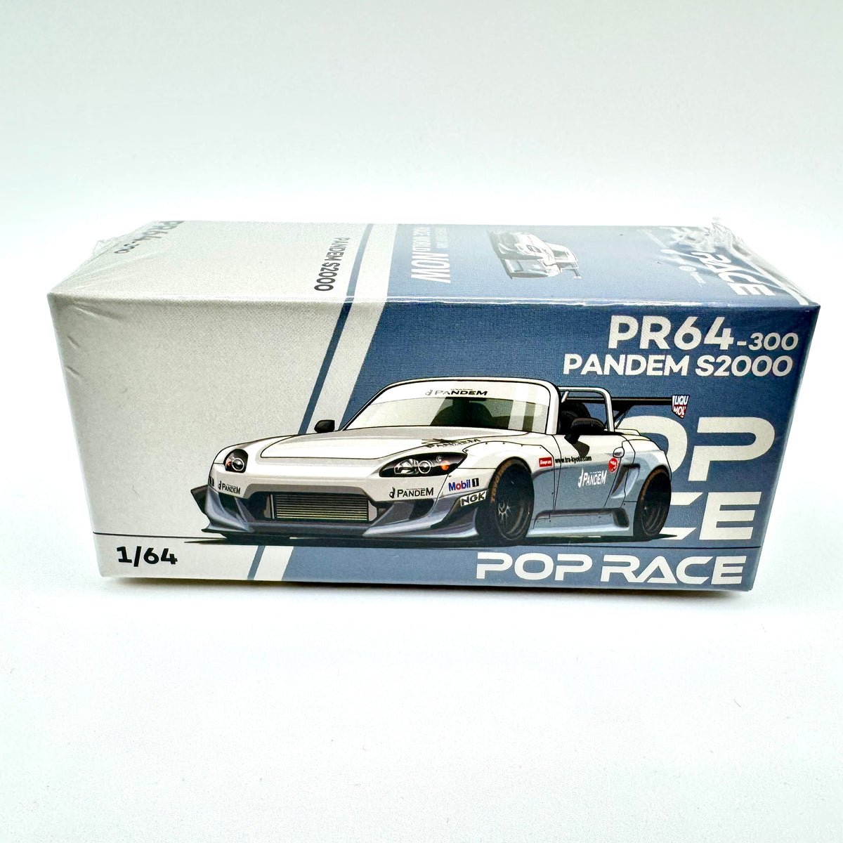 Pop Race Honda S2000 Pandem White 1:64 diecast model car PR64-0300 boxed front view