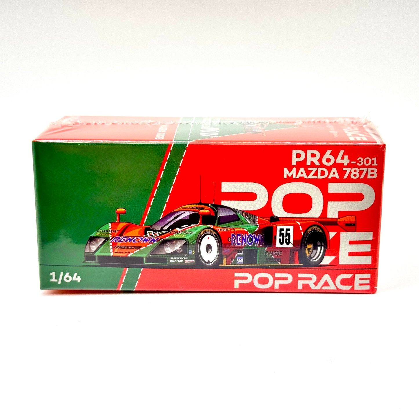Pop Race Mazda 787B 1991 Le Mans 24H Winner 1:64 diecast model boxed front view