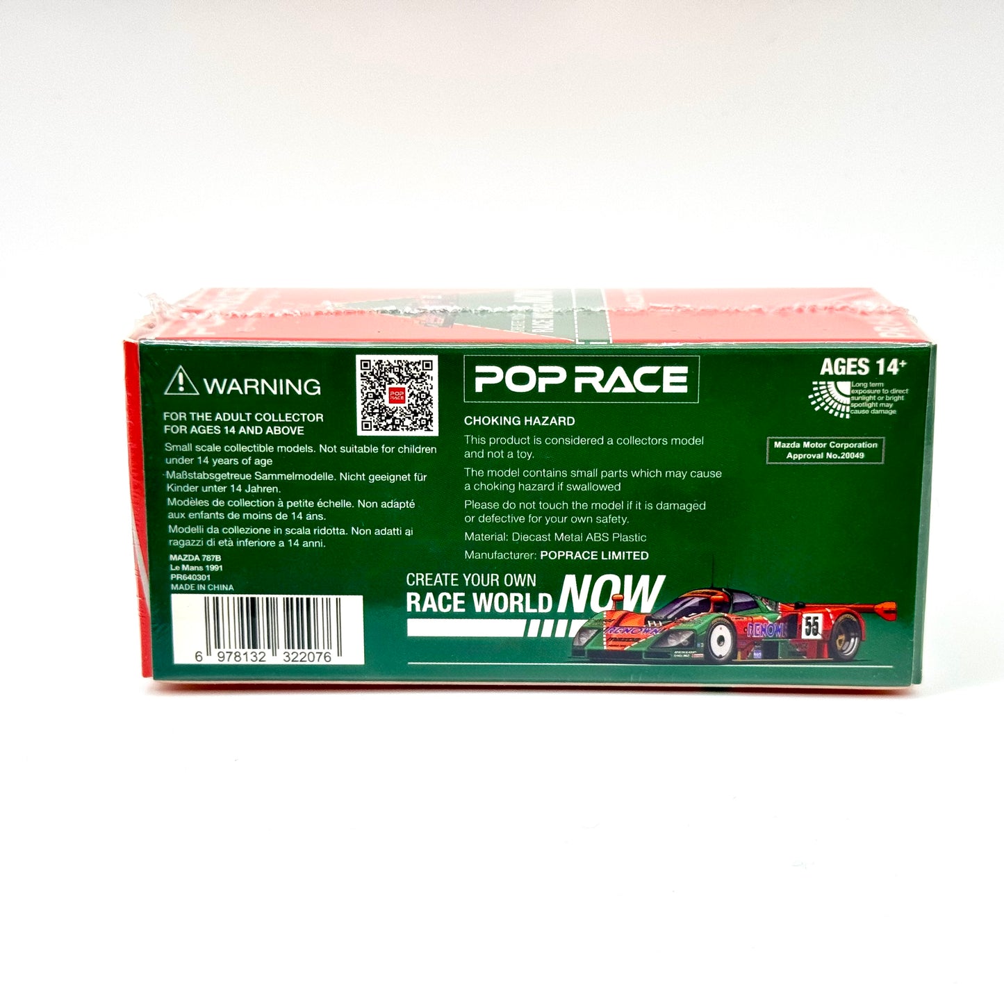 Pop Race Mazda 787B 1991 Le Mans 24H Winner 1:64 diecast model boxed rear view