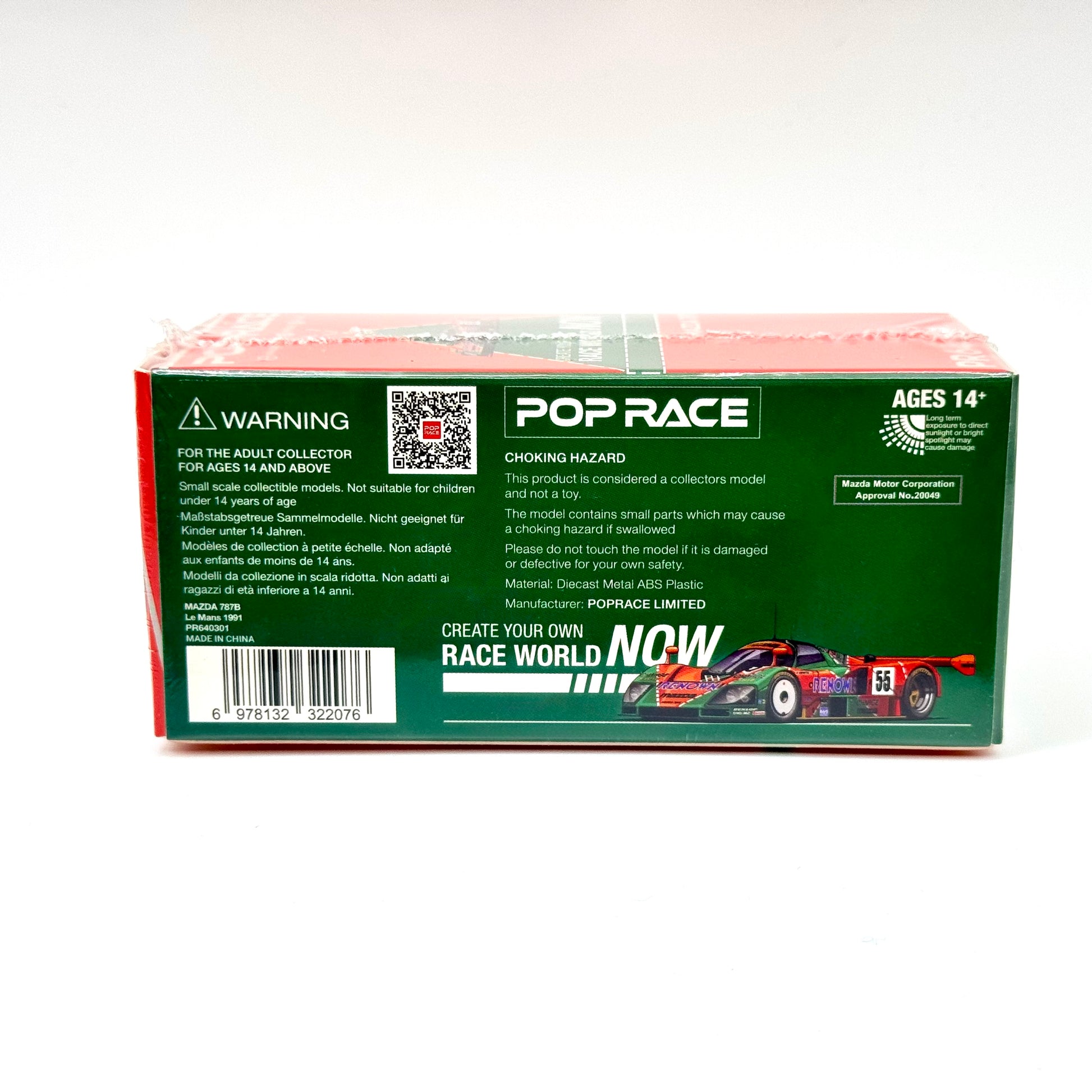 Pop Race Mazda 787B 1991 Le Mans 24H Winner 1:64 diecast model boxed rear view