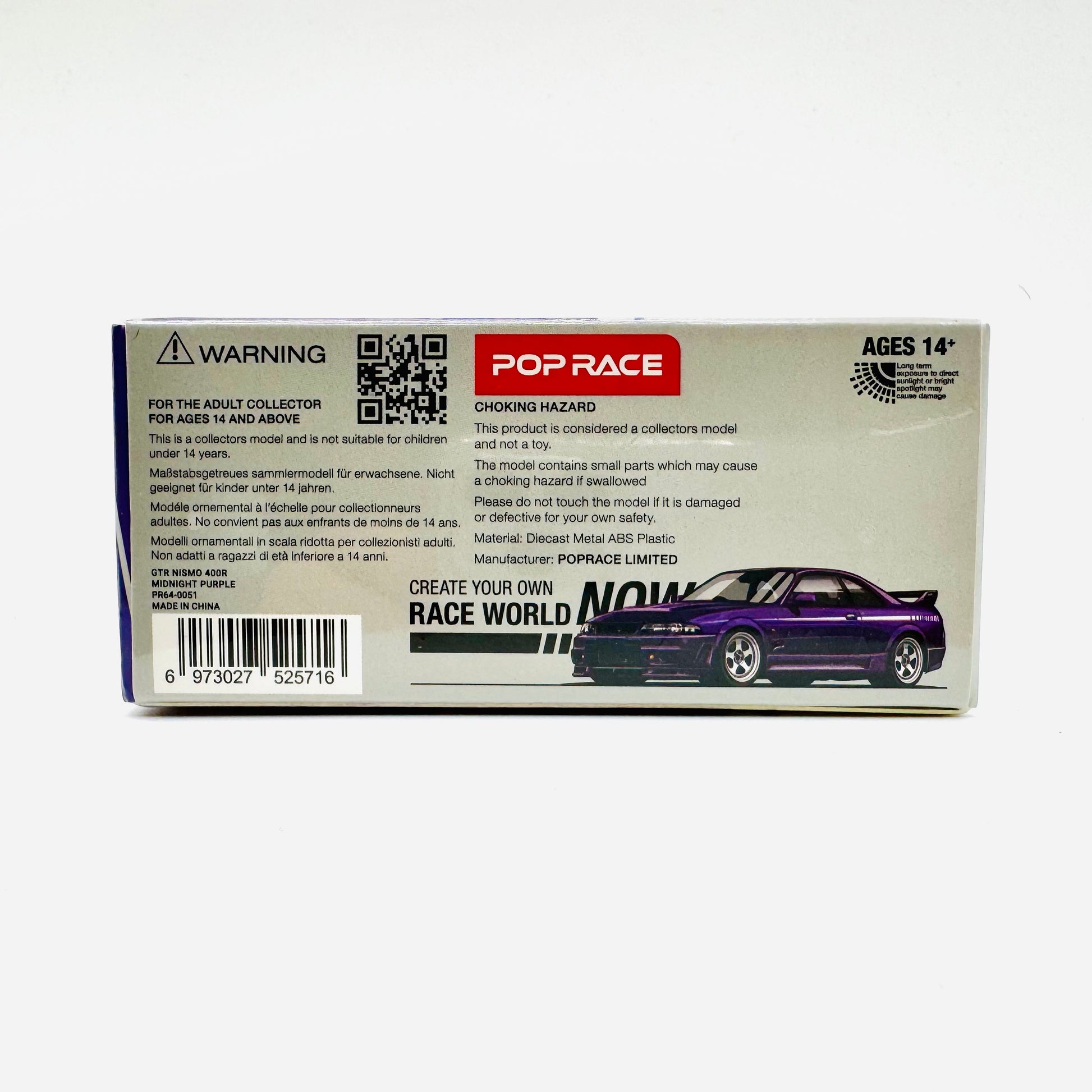 Pop Race Nissan GTR Nismo 400R model box back packaging