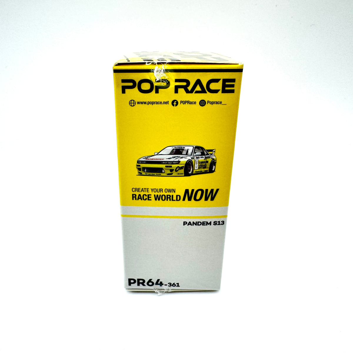 Pop Race Nissan Silvia S13 Pandem 1:64 model car packaging side view