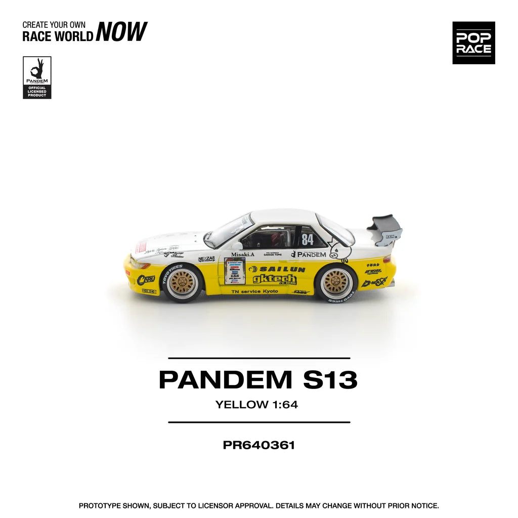 Pop Race Nissan Silvia S13 Pandem 1:64 diecast model left side view