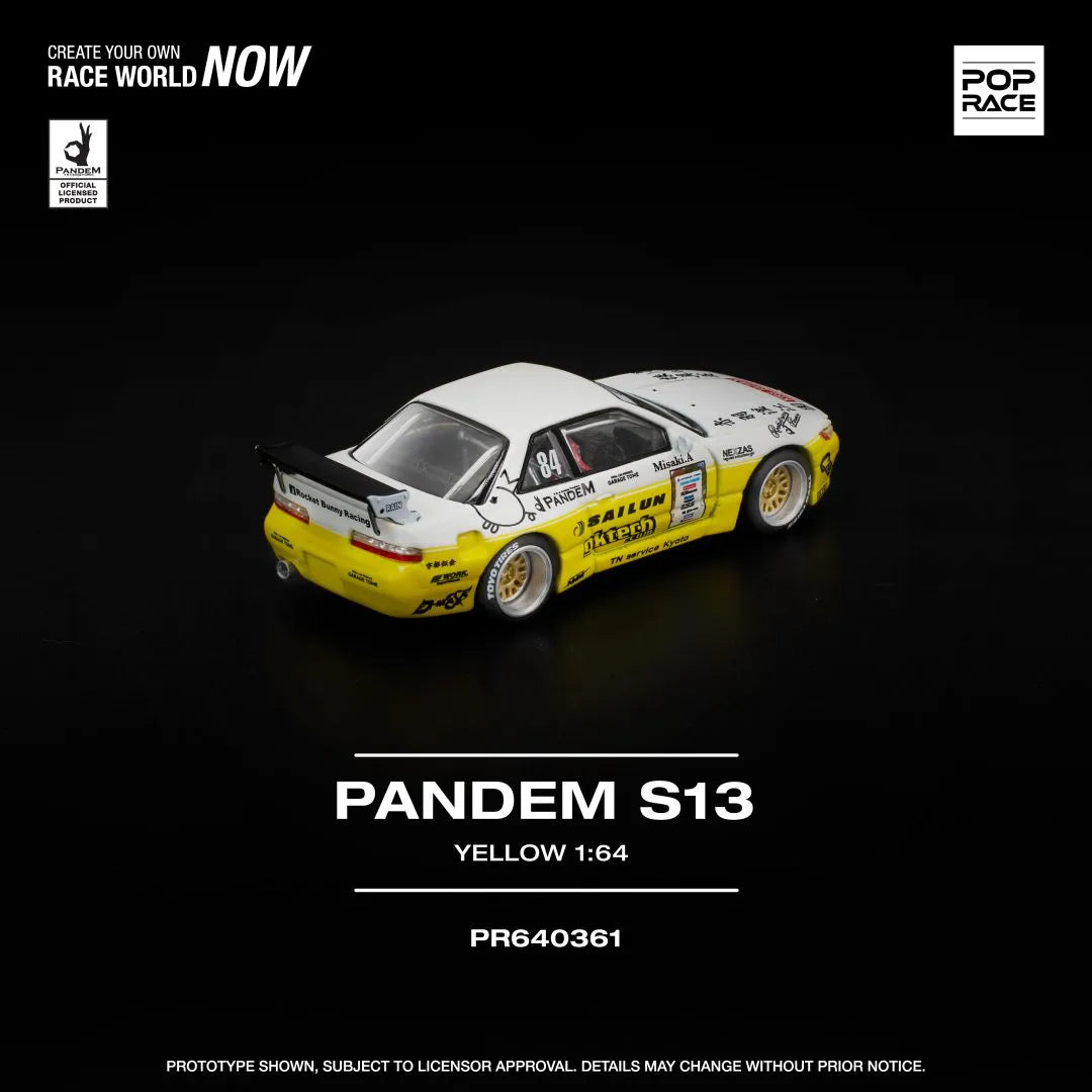 Pop Race Nissan Silvia S13 Pandem 1:64 diecast model right side view