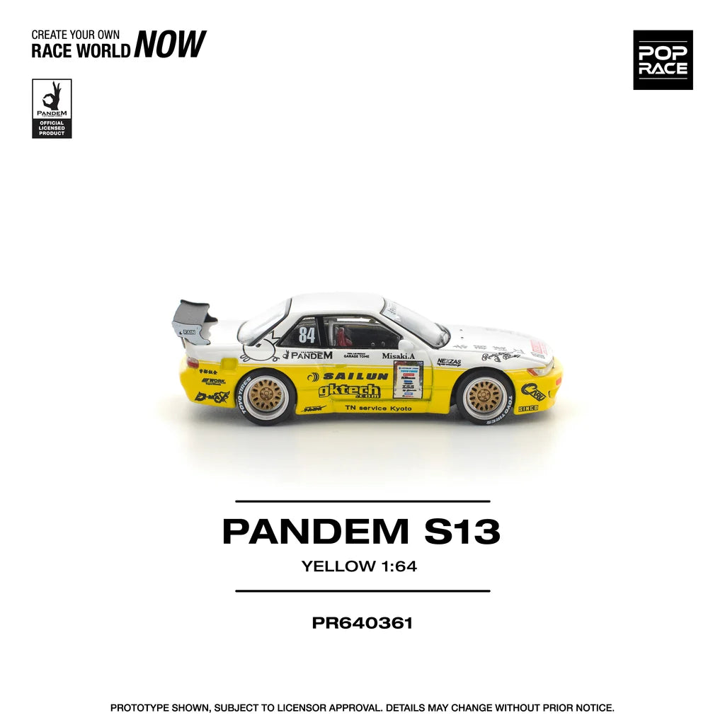 Pop Race Nissan Silvia S13 Pandem 1:64 diecast model right side view