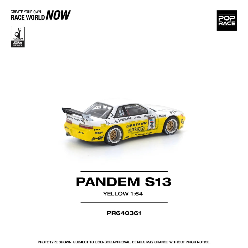 Pop Race Nissan Silvia S13 Pandem 1:64 diecast model right side view
