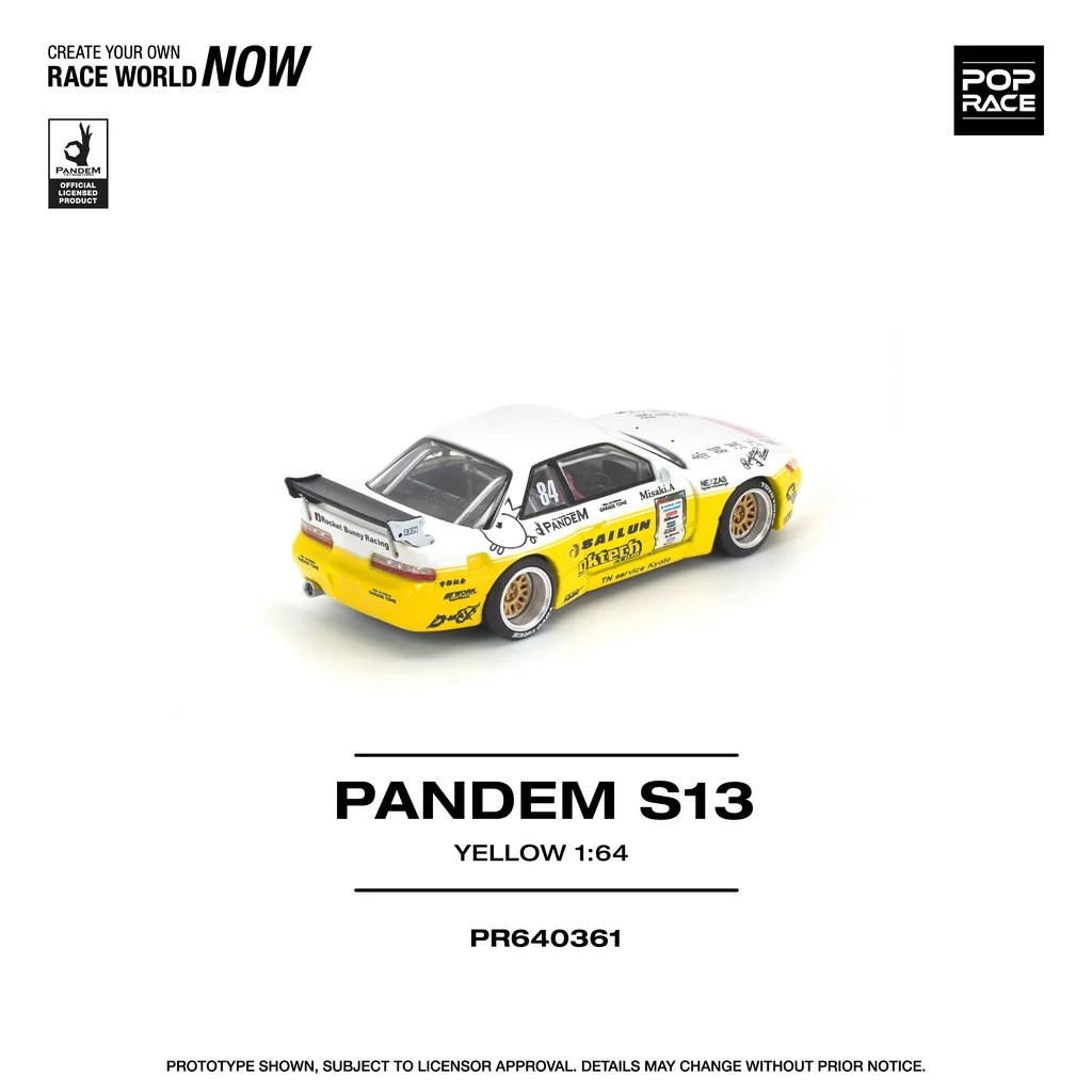 Pop Race Nissan Silvia S13 Pandem 1:64 diecast model right side view
