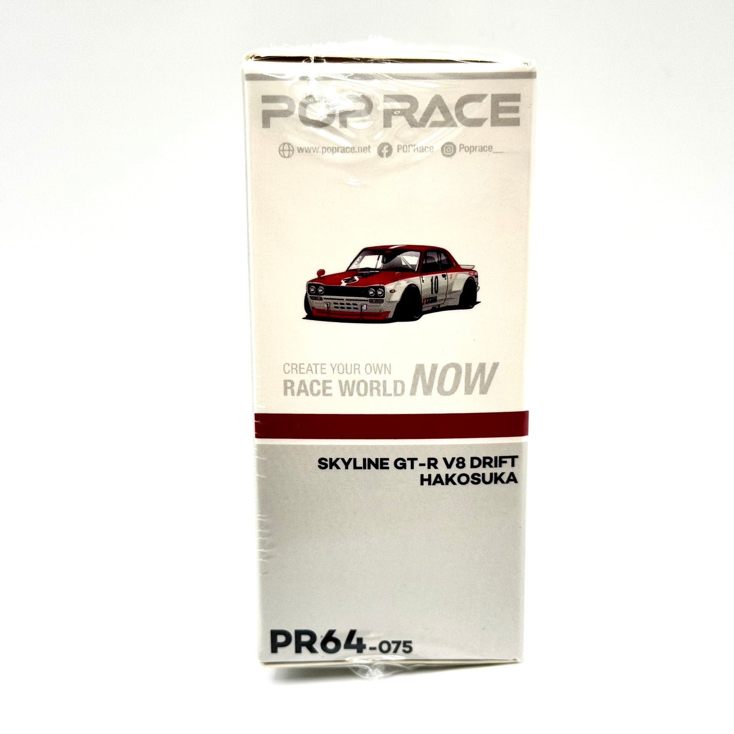 Pop Race Nissan Skyline GT-R Hakosuka V8 Drift Watanabe 1:64 model packaging side view