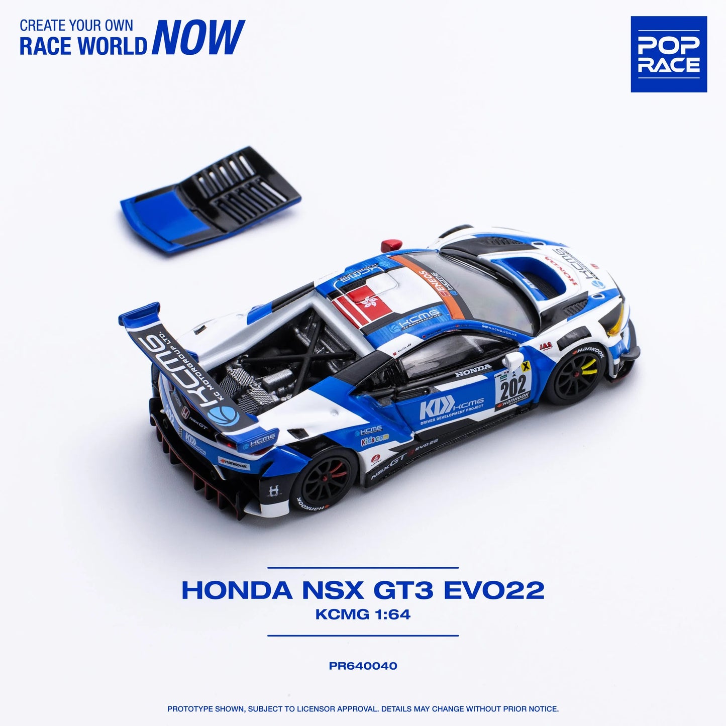 NSX GT3 EVO22 KCMG diecast rear angle detail