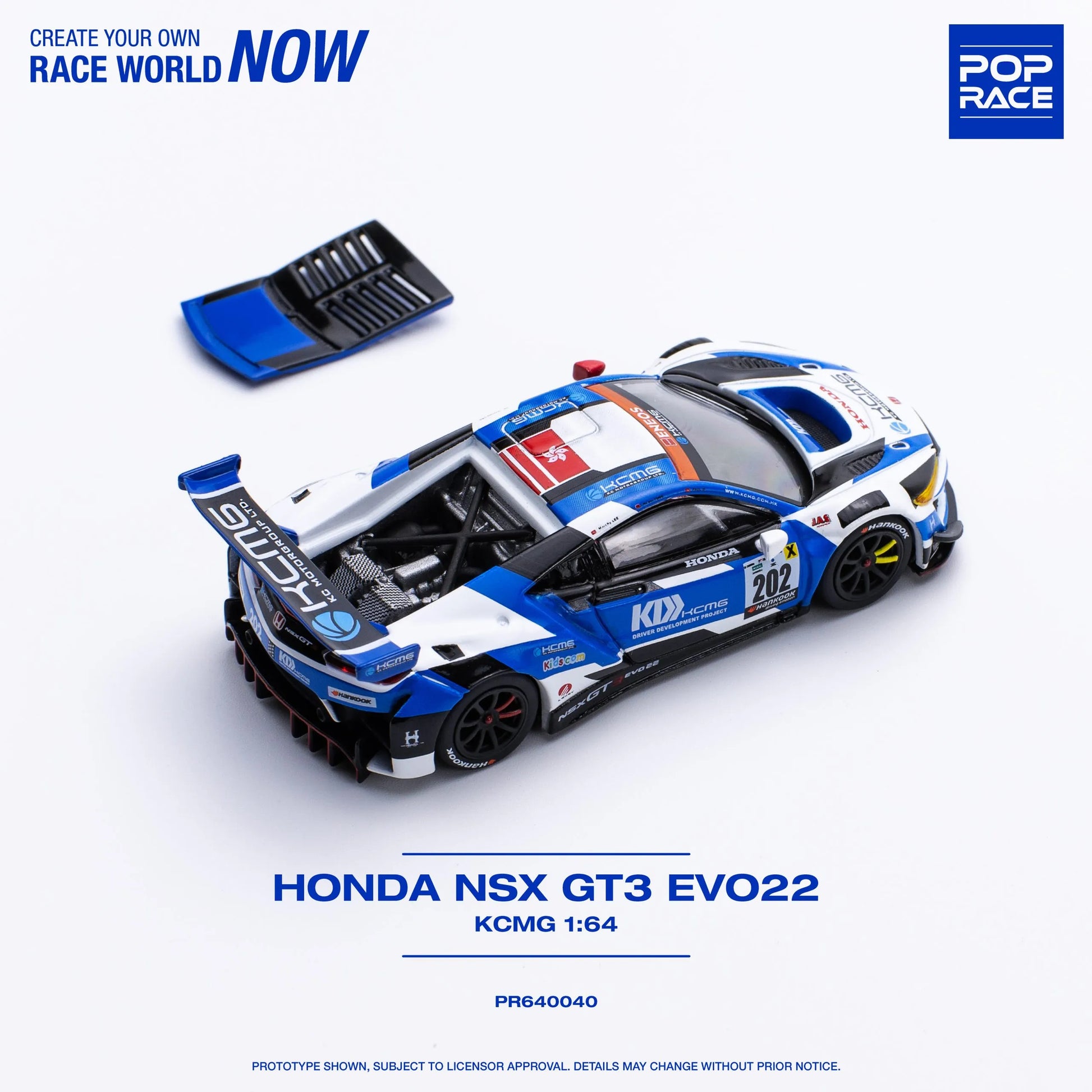 NSX GT3 EVO22 KCMG diecast rear angle detail