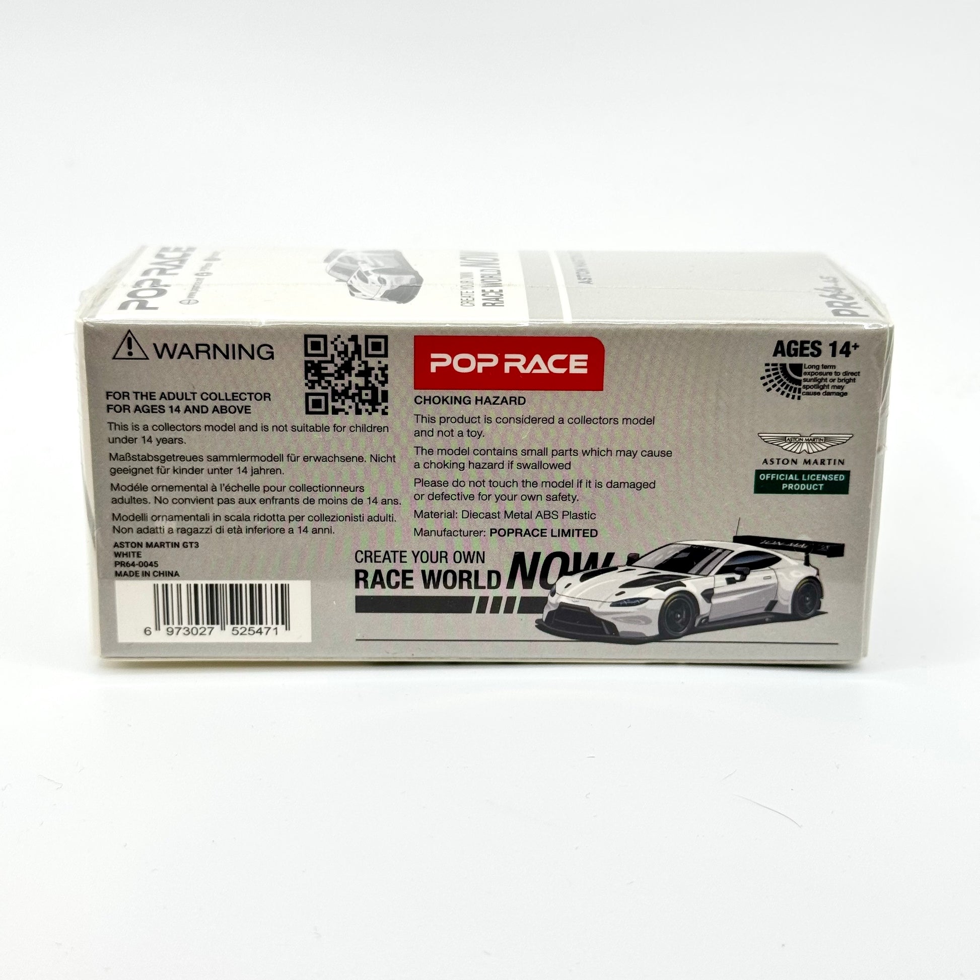 Aston Martin GT3 diecast model packaging rear view