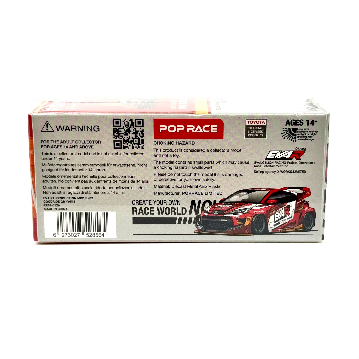 GR Yaris Eva RT Goodride diecast model packaging rear view