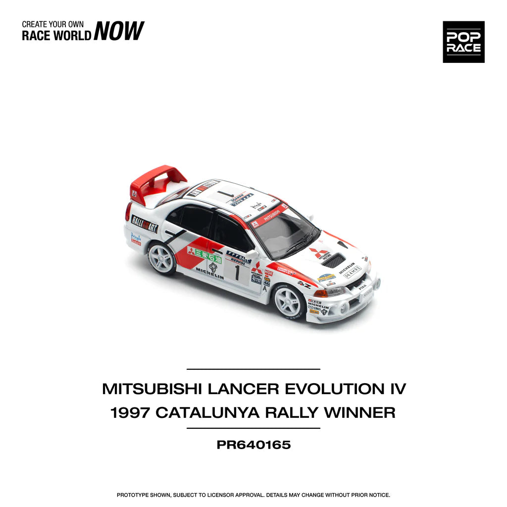Mitsubishi Lancer Evolution IV Rally Catalunya 1997 diecast front angle