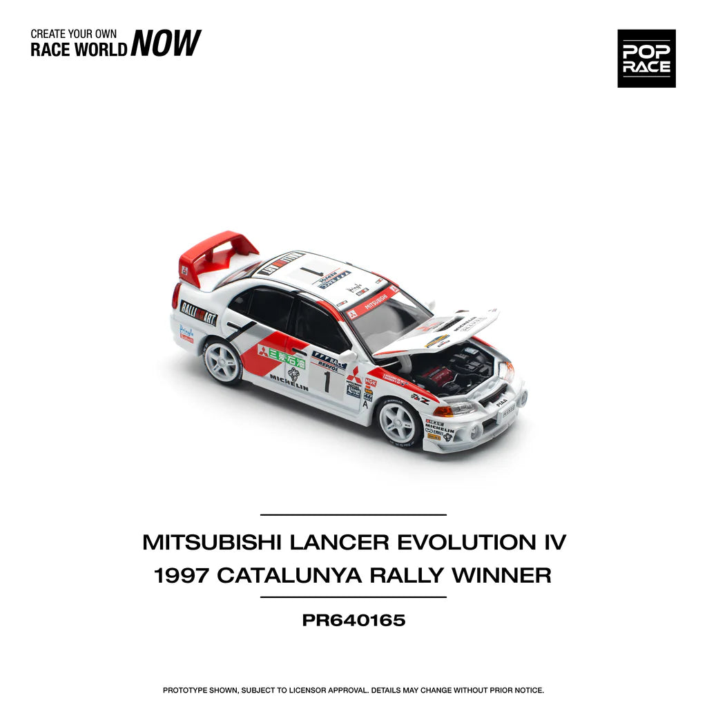 Mitsubishi Lancer Evolution IV Rally Catalunya 1997 diecast front angle