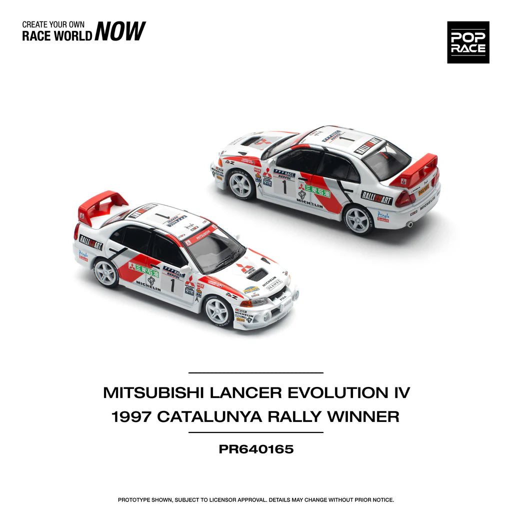 Mitsubishi Evo IV Rally Catalunya 1997 diecast rear angle