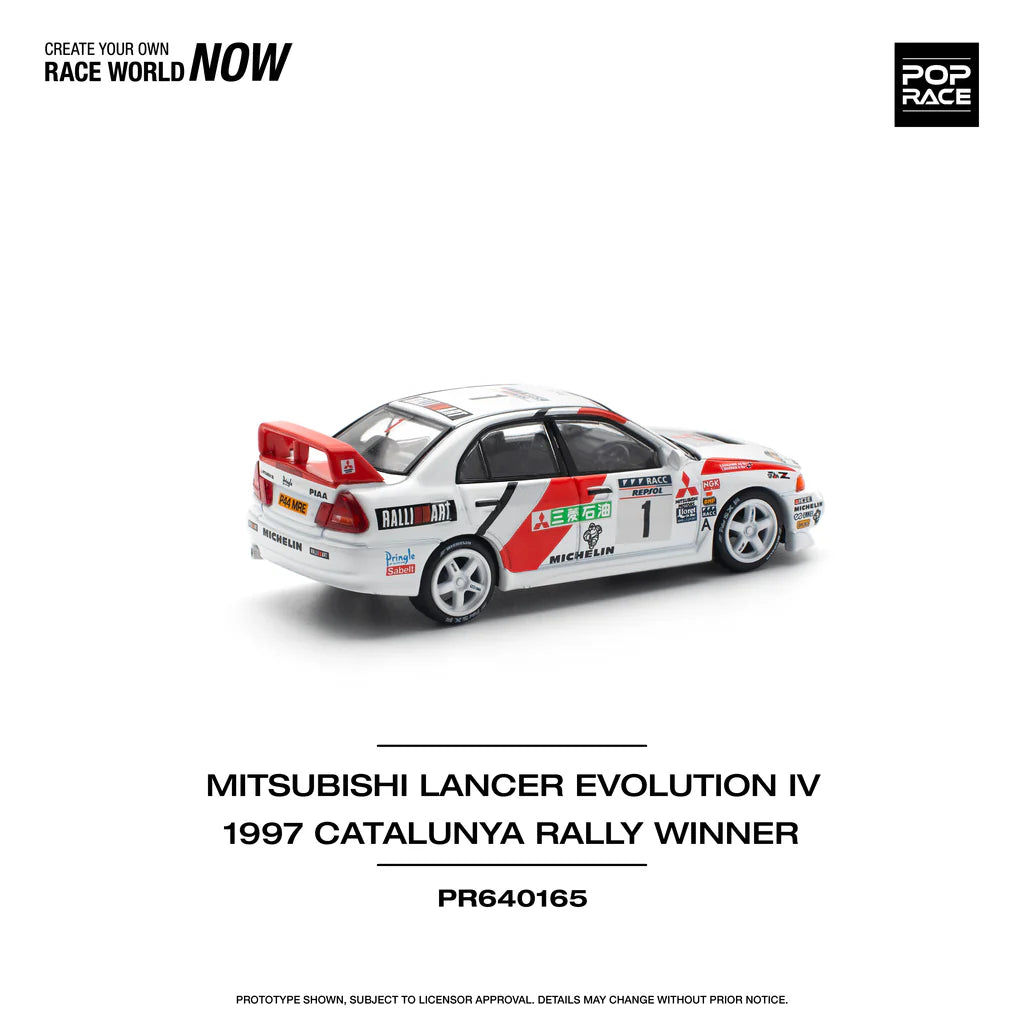 Mitsubishi Evo IV Rally Catalunya 1997 diecast rear angle