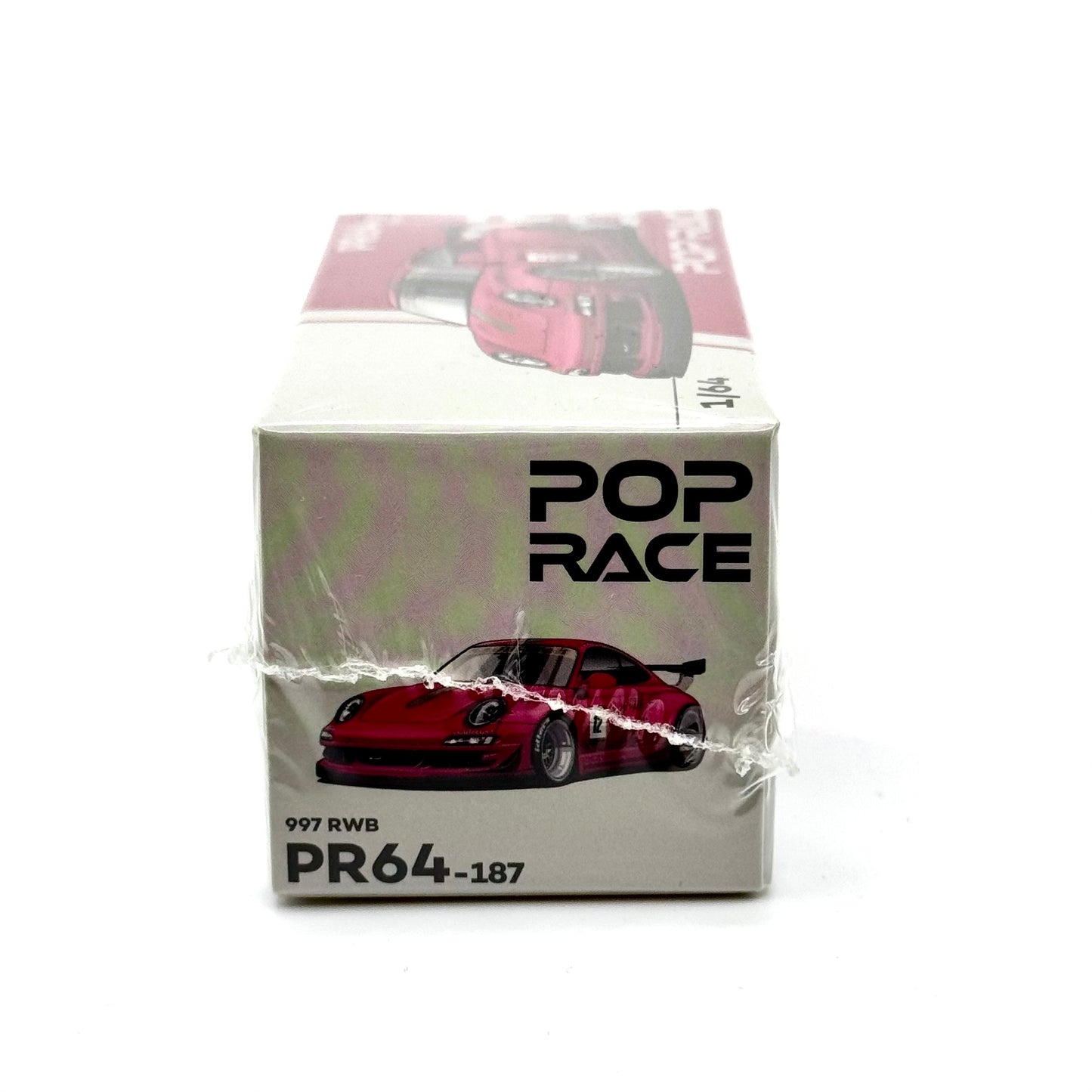 Pop Race Porsche RWB 997 AVA 1:64 diecast box side profile